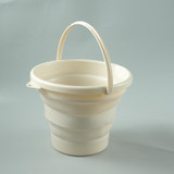 SFSS-01 Portable Silicone Folding Bucket, Capacity:5L(Creamy White)