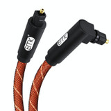 EMK 90 Degree Swivel Adjustable Right Angled 360 Degrees Rotatable Plug Nylon Woven Mesh Optical Audio Cable, Cable Length:2m(Orange)