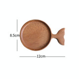 Creative Wooden Fish Shape Kitchen Seasoning Small Dish Dip Saucer (Wood)