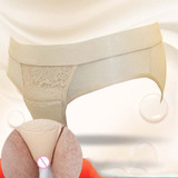 CD Pseudo-girl Underwear Male Disguise Women Hidden Lower Body Pants Cross-dress Underwear, Size:M(Complexion)