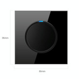 86mm Round LED Tempered Glass Switch Panel, Black Round Glass, Style:Blank Panel