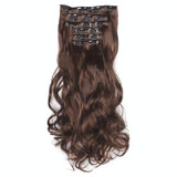 2 PCS 50cm 16 Card Long Curly Hair Wig Seamless Hair Extension Piece(4.2M30#)