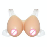 Cross-dressing Prosthetic Breast Conjoined Silicone Fake Breasts for Men Disguised as Women Breasts Fake Breasts, Size:2000g, Style:Transparent Shoulder Strap Non-stick(Complexion)