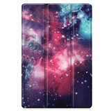 For Samsung Galaxy Tab S8+ / Tab S8 Plus /  Tab S7 FE / Tab S7+ Custer Painted PU Leather Case with Sleep / Wake-up Function & 3-Fold Holder(Galaxy Nebula)