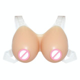 Cross-dressing Prosthetic Breast Conjoined Silicone Fake Breasts for Men Disguised as Women Breasts Fake Breasts, Size:1600g, Style:Transparent Shoulder Strap Non-stick(Complexion)