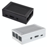 Aluminum Alloy Shell Grid Cooling Box For Raspberry Pi 3 Model B Pi 2/B + Black with Fan