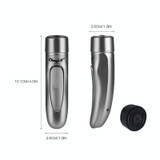 Mini USB Rechargeable Electric Razor Self-service Hair Clipper Shaver with Spare Cutter Head(Silver)