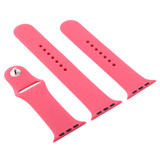 For Apple Watch Series 7 45mm / 6 & SE & 5 & 4 44mm / 3 & 2 & 1 42mm High-performance Ordinary & Longer Rubber Sport Watch Band with Pin-and-tuck Closure(Hibiscus Powder)