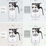 KAMJOVE Elegant Cup Bubble Teapot Office Flower Teapot Heat-resistant Glass Tea Set, Model:K-204 600ML