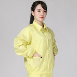 Antistatic Top Short Dust-free Jacket Lapel Overalls,Size:M(Yellow)