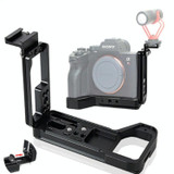BEXIN Push-Pull Type Vertical Shoot Quick Release L Plate Bracket Base Holder with Hot Shoe for Sony ILCE-7RM4 / A7R4 / A7R IV
