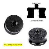 3 PCS 3/8 inch Female to 1/4 inch Male Screw Aluminum Alloy Adapter