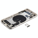 Battery Back Cover Assembly (with Side Keys & Power Button + Volume Button Flex Cable & Wireless Charging Module & Motor & Charging Port & Speaker Ringer Buzzer & Card Tray & Camera Lens Cover) for iPhone 11(White)