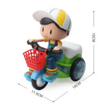 Electric Universal Stunt Tricycle Rotating Cartoon Toy Car with Light Music, Random Color Delivery(Boy)