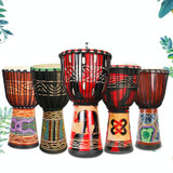 Painted African Drum Children Kindergarten Percussion Instruments Sheepskin Tambourine, Random Delivery, Size:Small 8 In