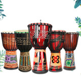 Engraved African Drum Children Kindergarten Percussion Instruments Sheepskin Tambourine, Random Delivery, Size:Big 8 In