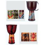 Engraved African Drum Children Kindergarten Percussion Instruments Sheepskin Tambourine, Random Delivery, Size:Big 10 In