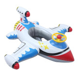 Children Thickened Inflatable Airplane Shape Seat Mount Swimming Ring(White)