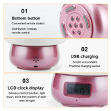 DIY Recordable Alarm Night Light Cute Thing Remote Control Color Changing Silicone Mood Alarm Clock(Pink)