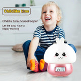 DIY Recordable Alarm Night Light Cute Thing Remote Control Color Changing Silicone Mood Alarm Clock(Pink)