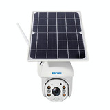 ESCAM QF280 HD 1080P IP66 Waterproof WiFi Solar Panel PT IP Camera without Battery, Support Night Vision / Motion Detection / TF Card / Two Way Audio (White)