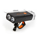 2 PCS USB Rechargeable Bicycle Front Light Bike FlashLight (White Light)