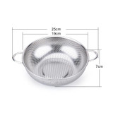 3 PCS Stainless Steel Round Wash Basket Binaural Wash Rice Basket Drain Basin, Inner Diameter:19cm