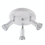 9W Round Three Head LED GU10 Ceiling Light Adjustable Mirror Front Spotlight, Emitting Color:Without Bulb(White)