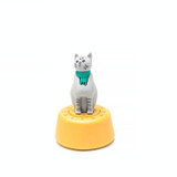 Cartoon Cat Shape Countdown Timer Student Learning Time Manager Kitchen Timer Mechanical Reminder(Yellow)