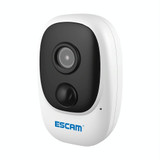 ESCAM G08 HD 1080P IP65 Waterproof PIR IP Camera with Solar Panel, Support TF Card / Night Vision / Two-way Audio (White)