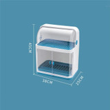 Tableware Storage Box Drain Rack Plastic Cupboard With Lid, Style:Double Layer