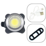 COB Lamp Bead 160LM USB Charging Four-speed Waterproof Bicycle Headlight / Taillight,  Red + White Light Dimming 650MA