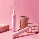 Adult Magnetic Levitation Sonic Level 7 Waterproof Electric Toothbrush(Pink)