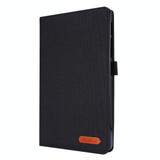 For Samsung Galaxy Tab A 8.4 (2020) Horizontal Flip TPU + Fabric PU Leather Protective Case with Name Card Clip(Black)