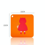 10 PCS Anti-scald and Heat-resistant Placemats Home Waterproof and Oil-proof Table Mats Silicone Coasters, Size:Large, Style:Little Red Riding Hood
