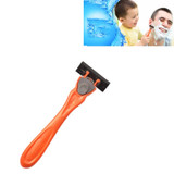 3 PCS Five-layer Stainless Steel Disposable Cutter Head Disposable Manual Shaver(Orange)