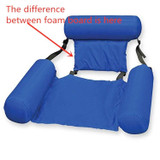 Inflatable Hammock Foldable Dual-purpose Backrest Floating Drainage Upstream Pleasure Lounge Chair Floating Bed Sofa, Style:Without Foam Board(Sapphire Blue)