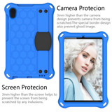 For Galaxy Tab A 8.4(2020) T307 Honeycomb Design EVA + PC Material Four Corner Anti Falling Flat Protective Shell With Strap(Blue+Black)