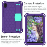 For Galaxy Tab A 8.4(2020) T307 Honeycomb Design EVA + PC Material Four Corner Anti Falling Flat Protective Shell With Strap(Purple+Aqua)