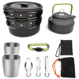 Outdoor Supplies Camping Portable Teapot Set Pot Set(Black Handle)