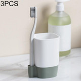 3 PCS Own Toothbrush Holder Mouthwash Cup Anti-fall Elastic Brushing Cup(White)