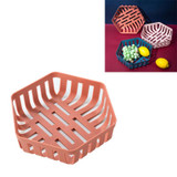 3 PCS Fruit Basket Living Room Snack Plate Creative Fruit Basin Home Kitchen Drain Basket(Red)