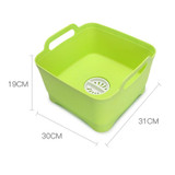 2 PCS Multifunctional Mobile Sink Kitchen Plastic Vegetable Washing Basket Fruit And Vegetable Storage Drain Basket(Green)