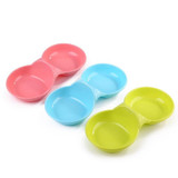 2 PCS Durable Candy-colored Plastic Pet Double Bowl Cat Dog BowlRandom Color Delivery