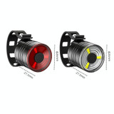 2 PCS AS-08 200LM Aluminum Alloy LED Bicycle Taillight(White)