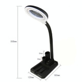 5X-10X Desktop A808LED Magnifying Glass Desk Lamp Welding Illuminator, Plug Type: UK Plug