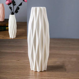 3 PCS Plastic Vase Creative Camellia Decoration Wet and Dry Flower Vase(Milk White)