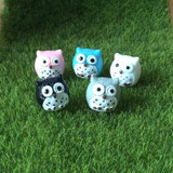 10 PCS Owl Mini Micro Landscape Decoration Resin Crafts DIY Landscape Ornaments(Lake Blue)