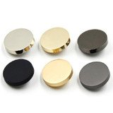 Sand Gun Black 100 PCS Flat Metal Button Clothing Accessories, Diameter:28mm