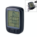SUNDING 563A Bike Bicycle Waterproof Wired LCD Screen Luminous Mileage Speedometer Odometer, English Version(Black)